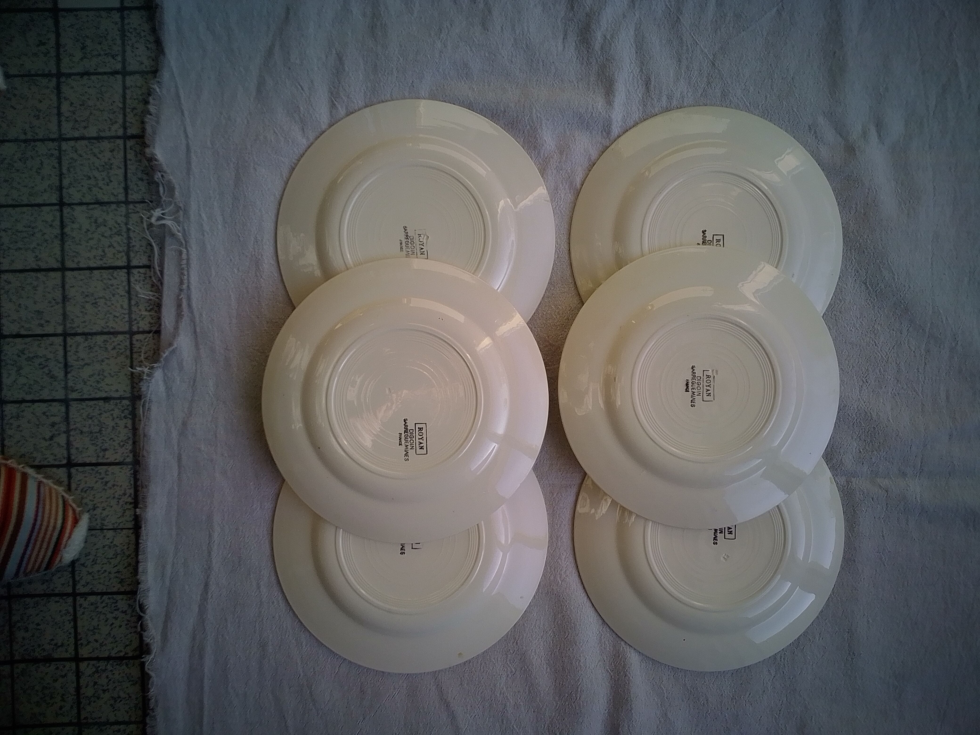 6 flat plates Digoin Sarreguemines