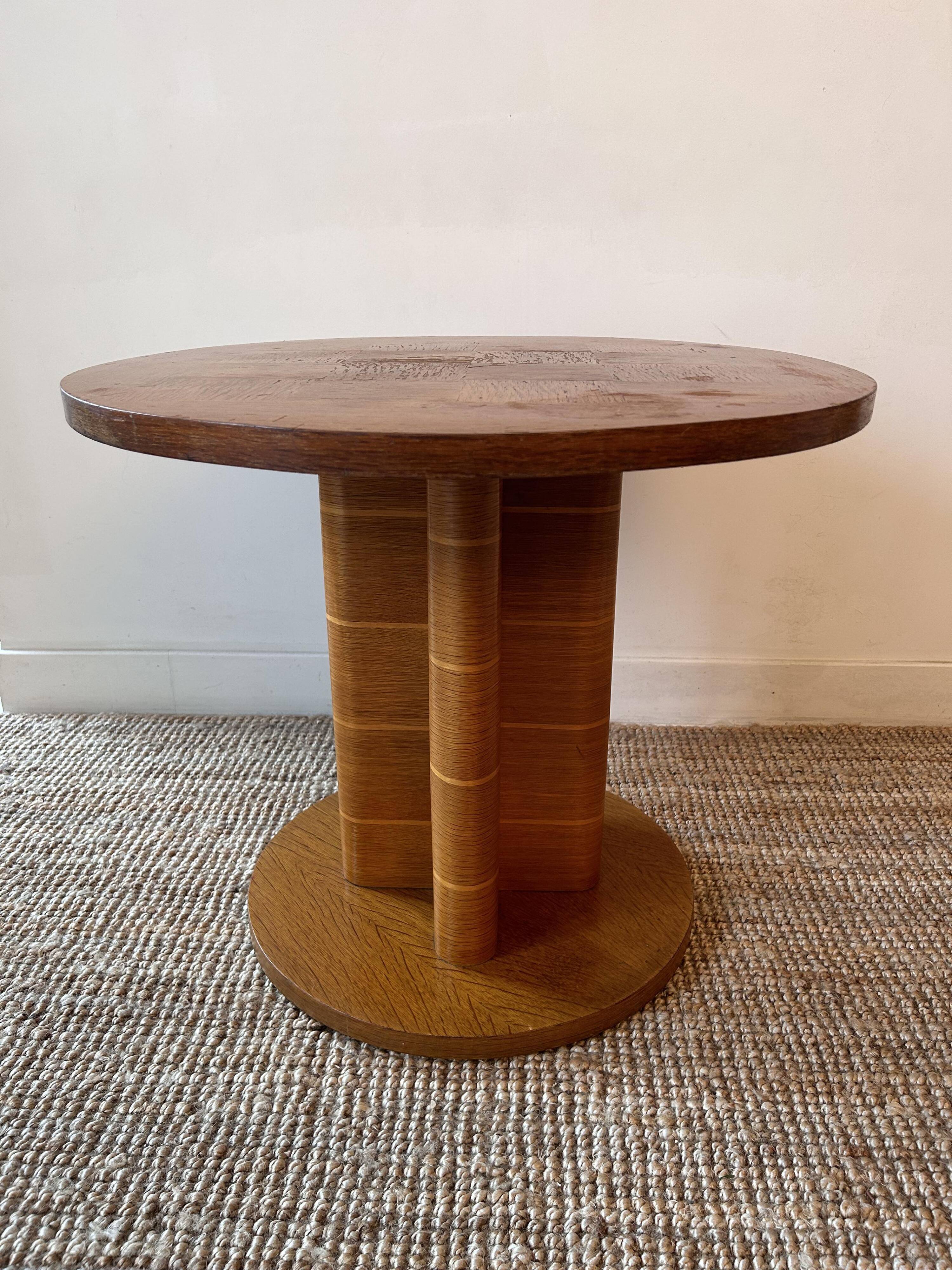 Vintage marquetry coffee table, France 1950s