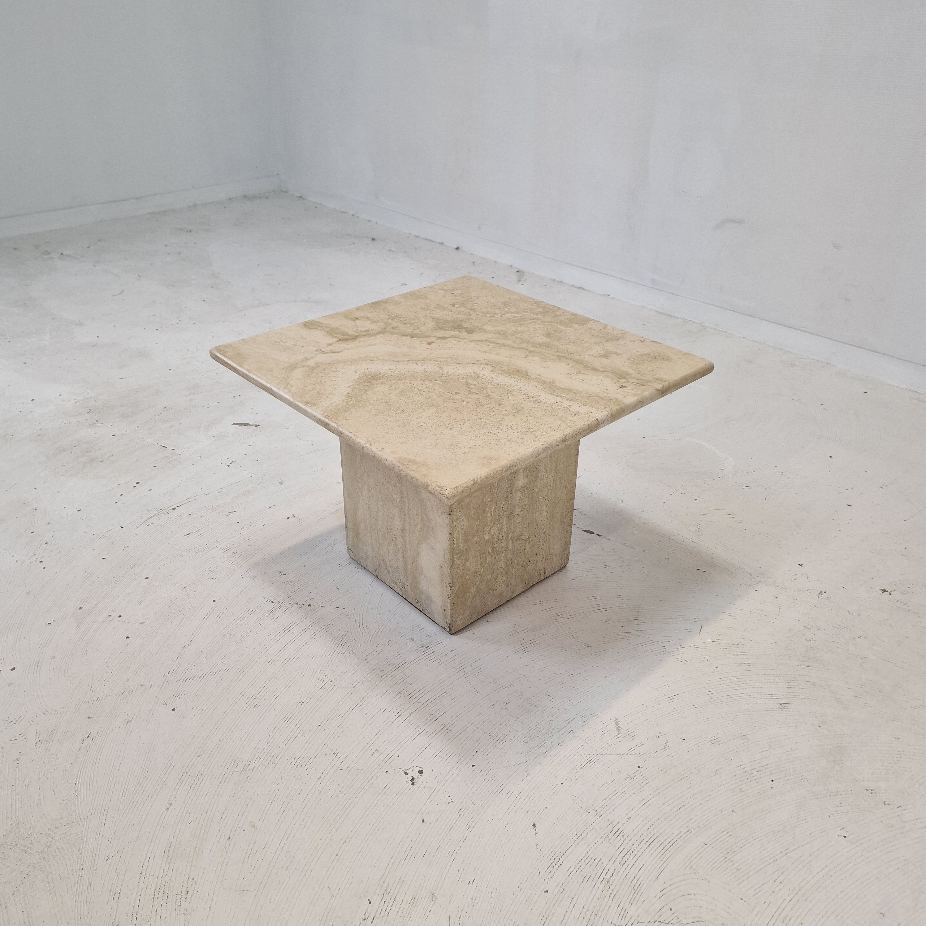 Italian travertine coffee table, 1980s