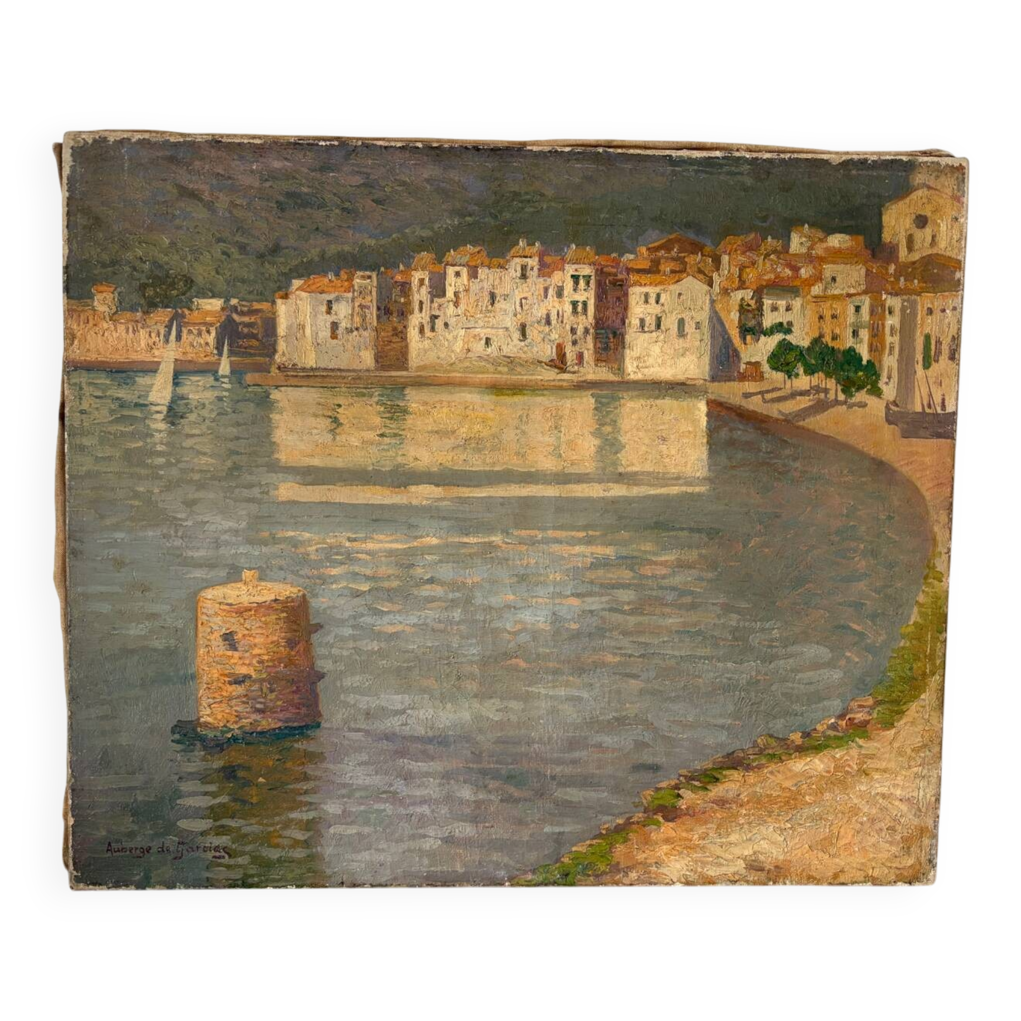 Bay of Cadaqués, oil on canvas signed Laurent Auberge de Gracias (1865-1920)