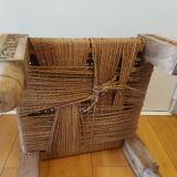 Tabouret bas en bois