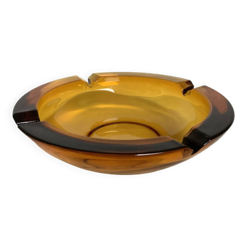 Large empty pocket ashtray thick glass