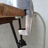 Workshop lamp Jumo 215 metal chrome foot vice 60s