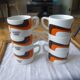 6 advertising coffee cups 70s Jacques Vabre