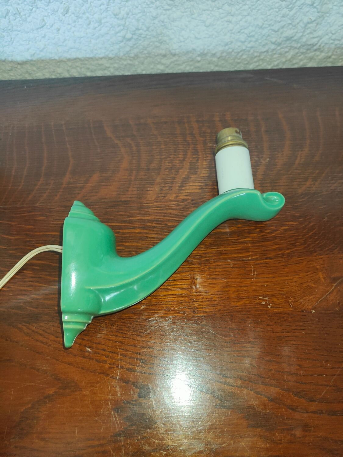 Wall lamp 50s green porcelain