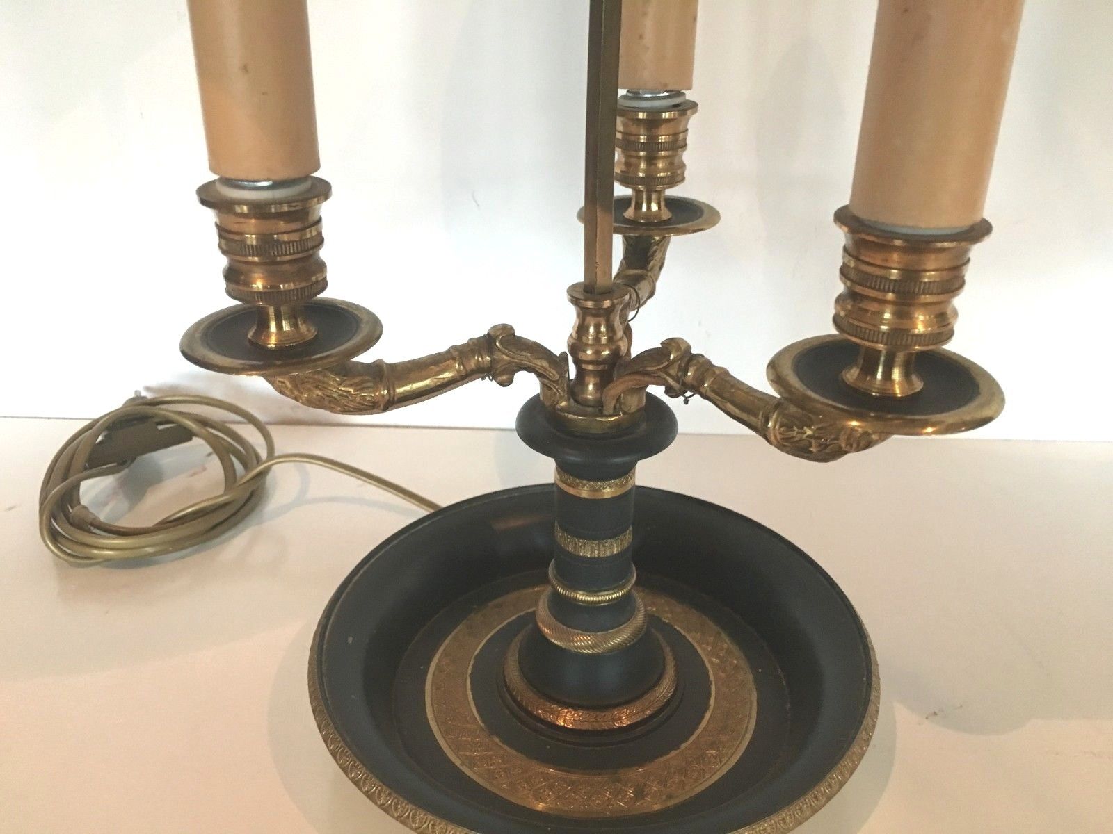 Lamp in bronze and painted metal