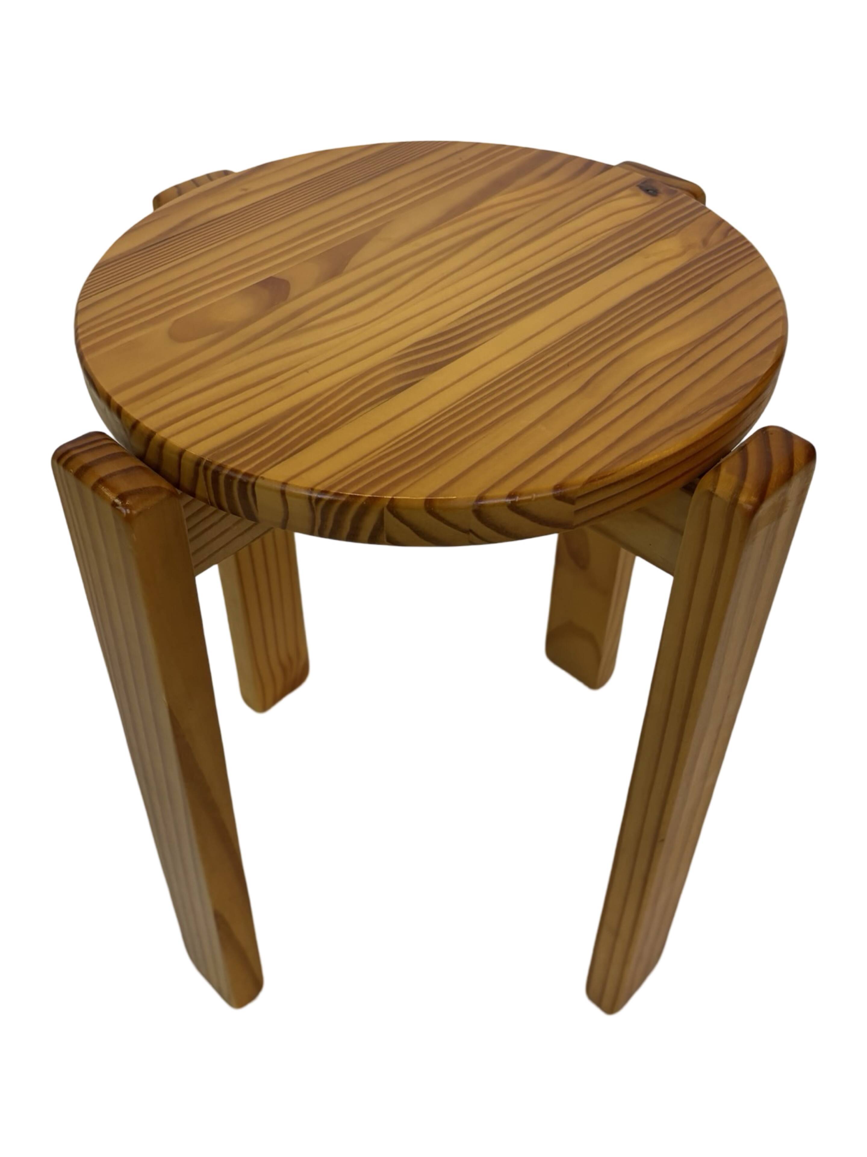 Mid century pinewood stool, minimalistic design 1960s