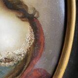 Oil on copper, female portrait, late 17th century.