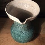 Ceramic pitcher Accolay cracked green