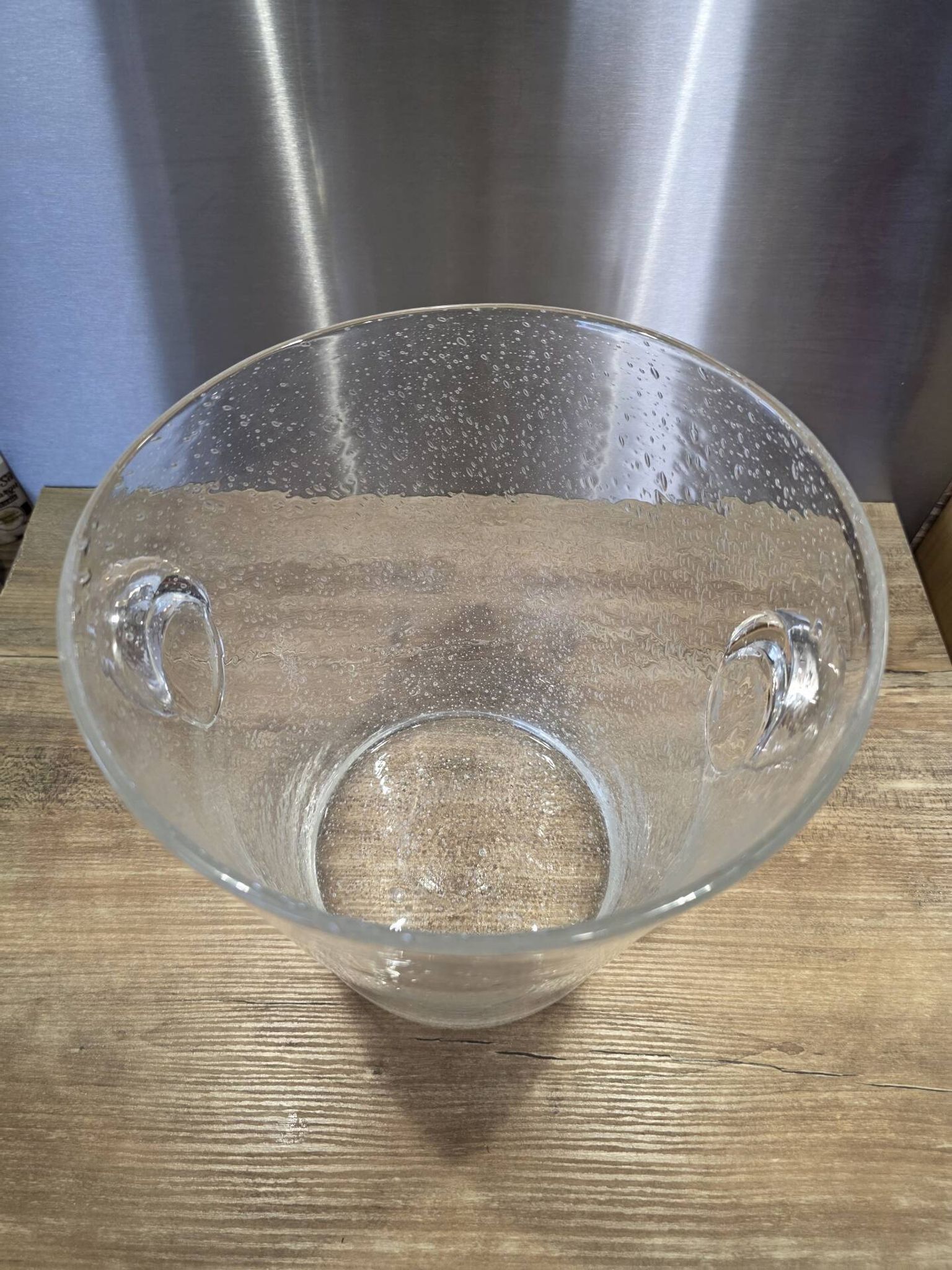 Grand seau à champagne / rafraîchisseur et sa louche Verre bullé Biot