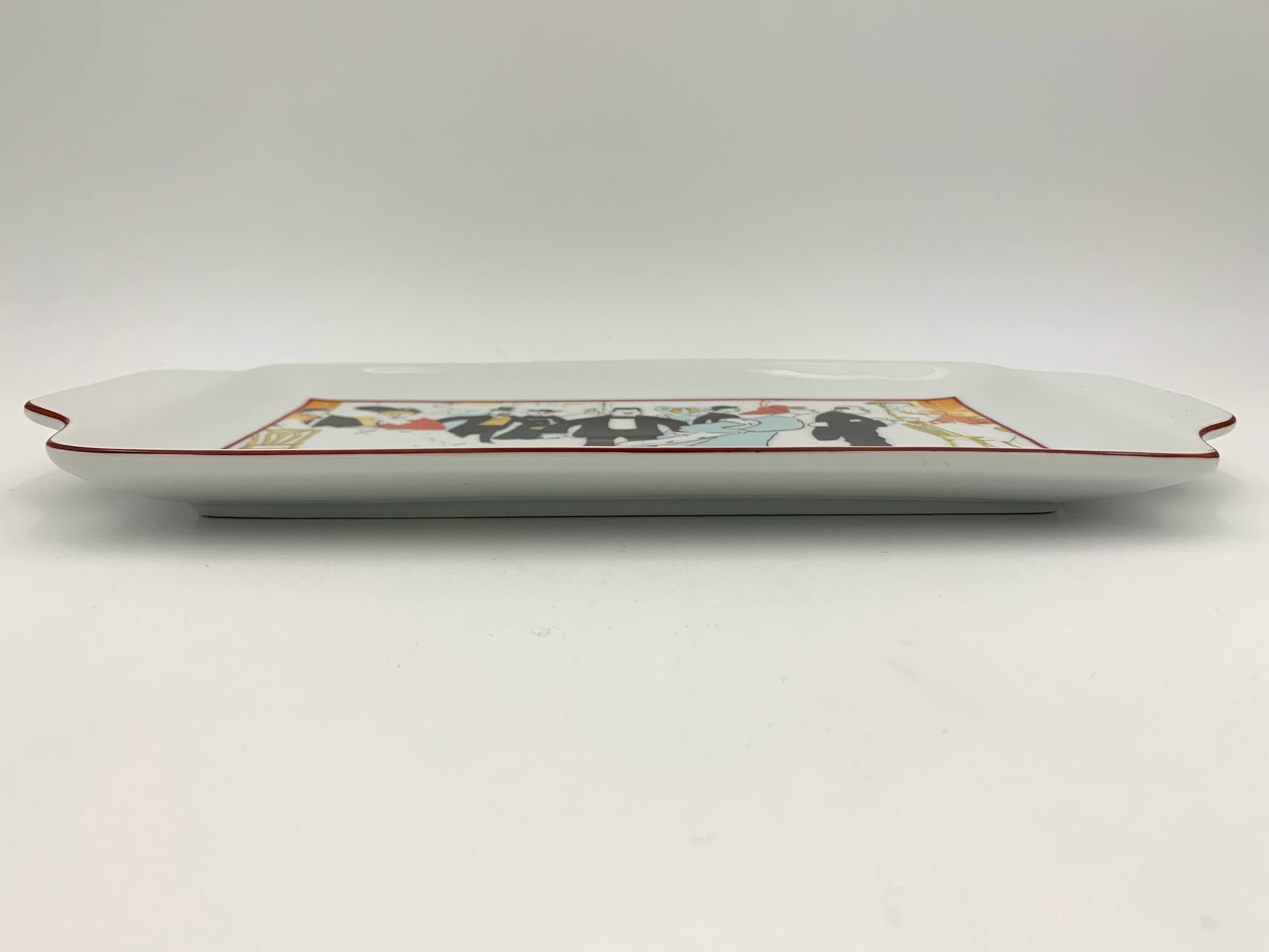 Mignardises dish or porcelain pastries, signed Maxim's de Paris - 1980s