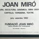 Affiche originale de fondation Miró Barcelone, Espagne 1982