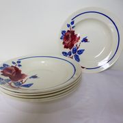 6 vintage soup plates from K&G Luneville, Chantal model