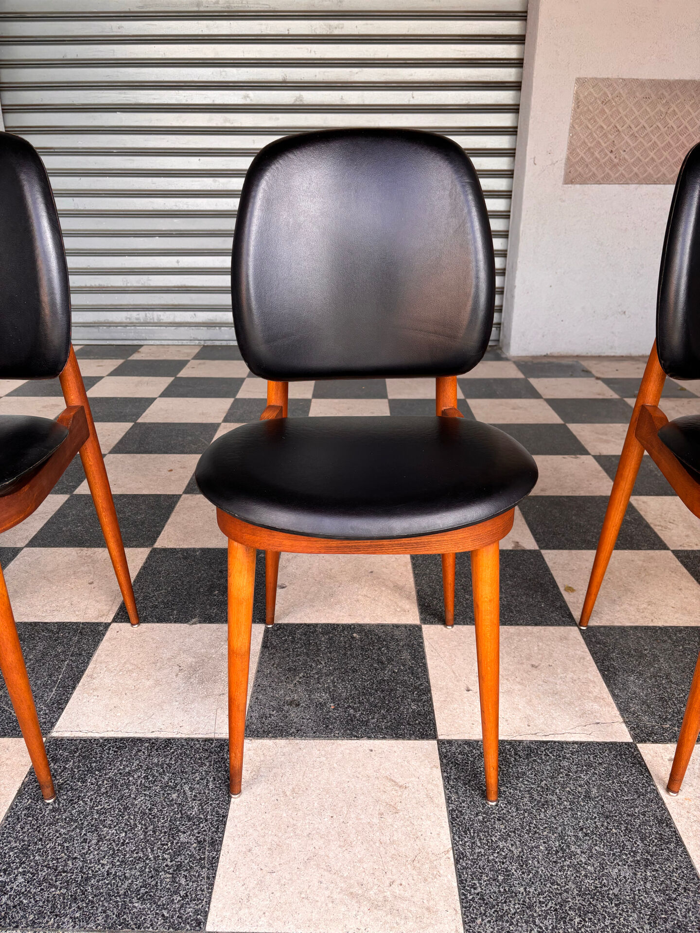 Set of 10 Pegase Baumann chairs