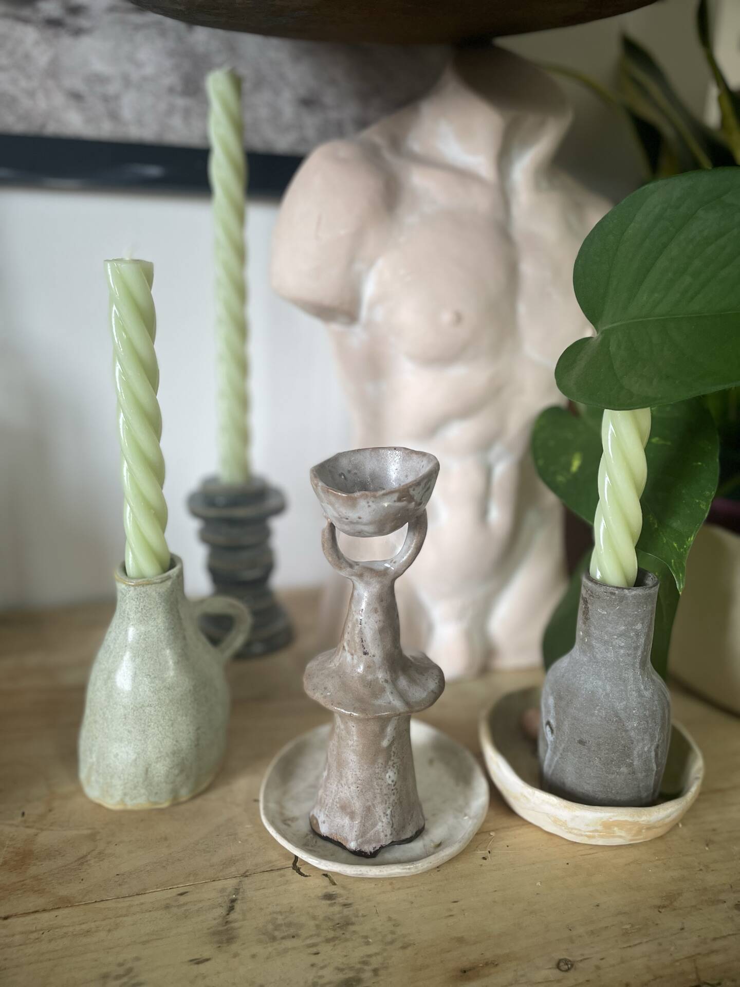 Bougeoir en céramique  forme organique