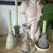 Ceramic candlestick in an organic shape
