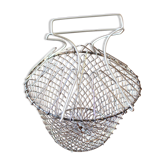 Salad basket foldable star iron thread anses white plastic