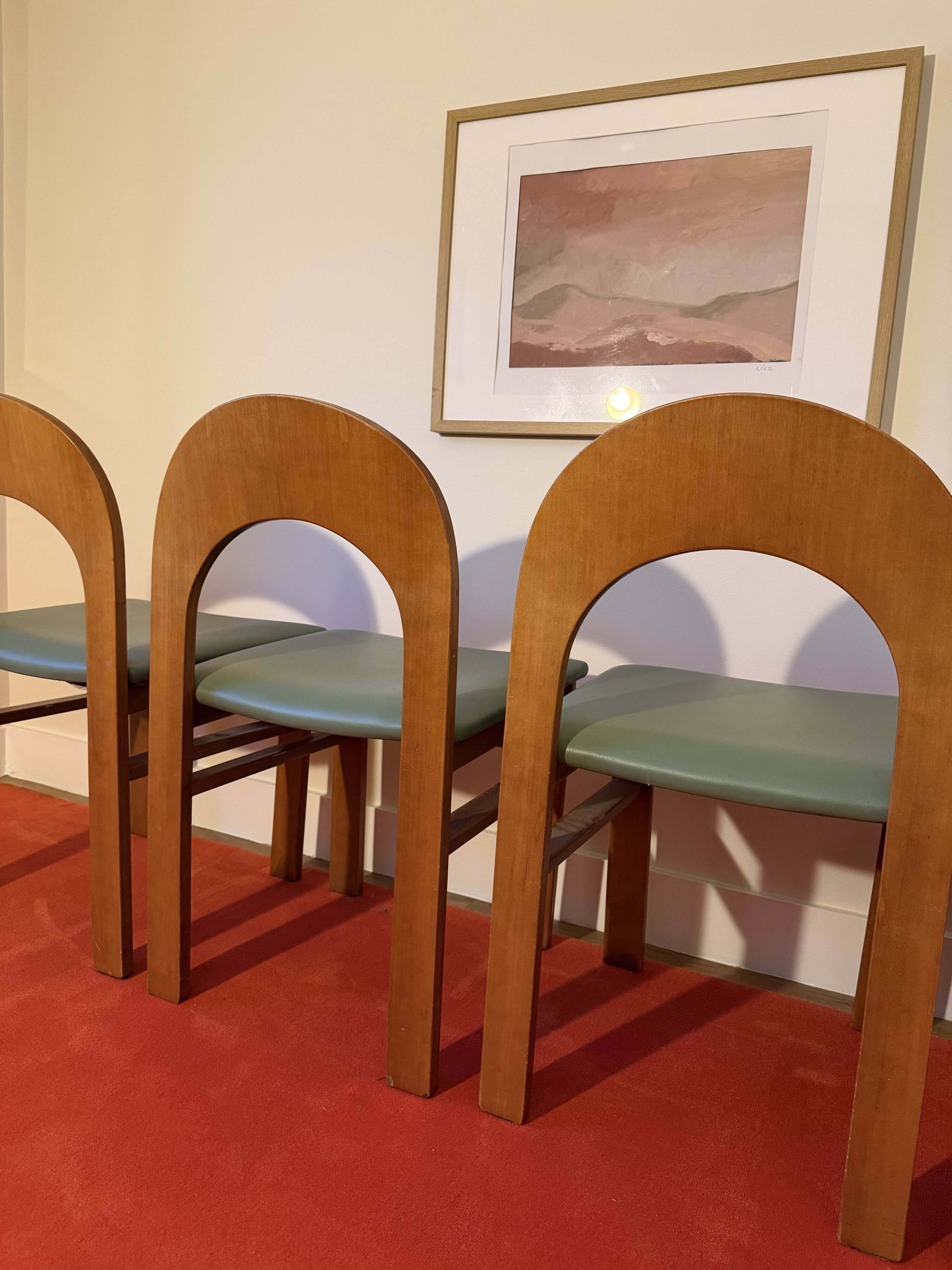Set of 4 Arcadia dining chairs by Caraceni for Tagliabue.