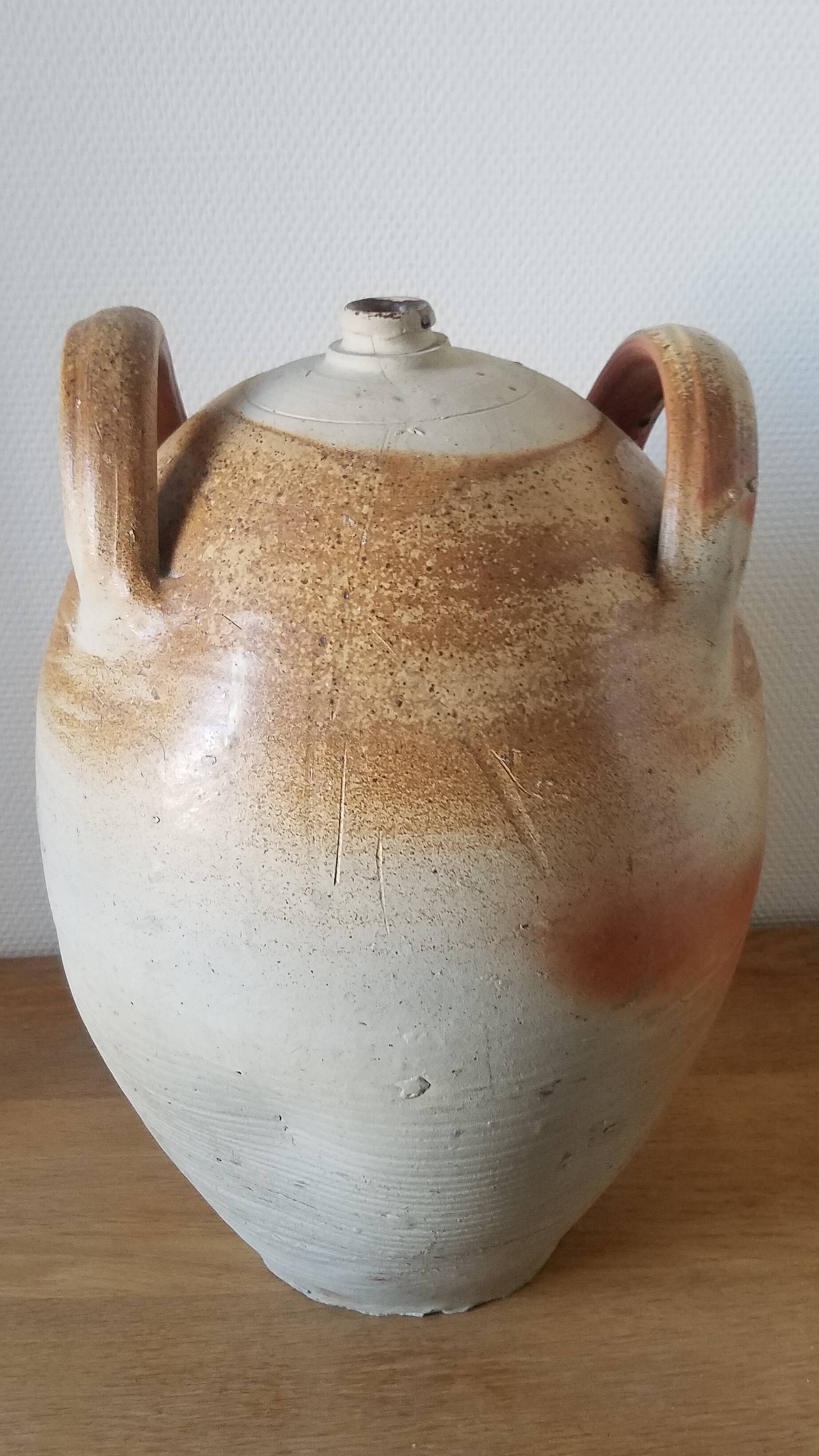 Large old stoneware jar from the 19th century