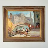 Impressionist Venetian Scene Oil on Canvas, signed Knut Norman (1896-1977)