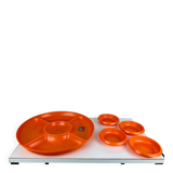 Vintage 1970s orange plastic Prisunic Flair aperitif platter