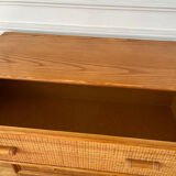 Vintage rattan chest of drawers