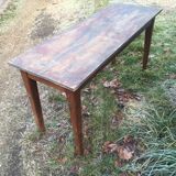 Pretty narrow table in pretty pattine 1900s in walnut trees