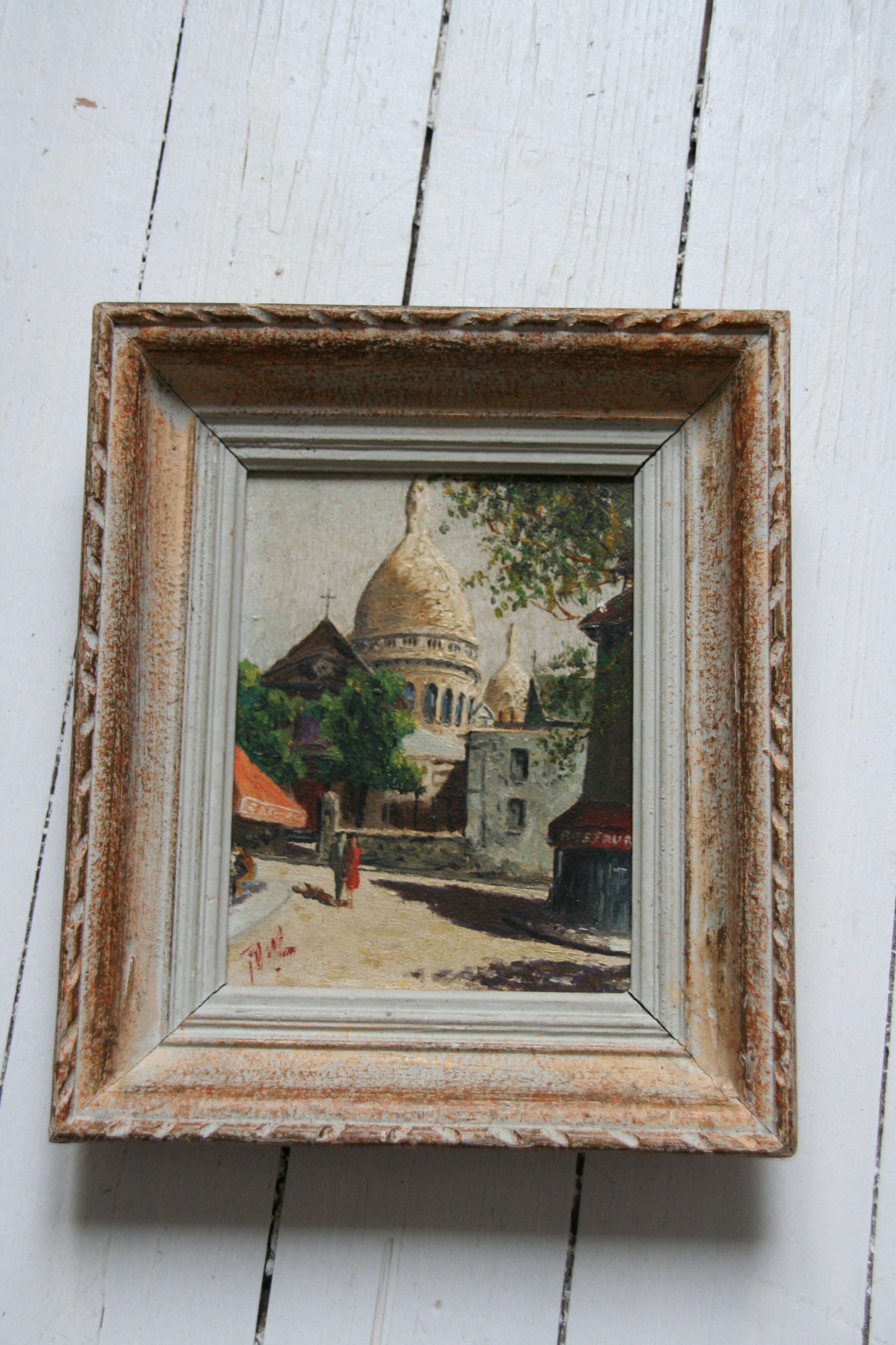 Oil on canvas framed by Montmarte