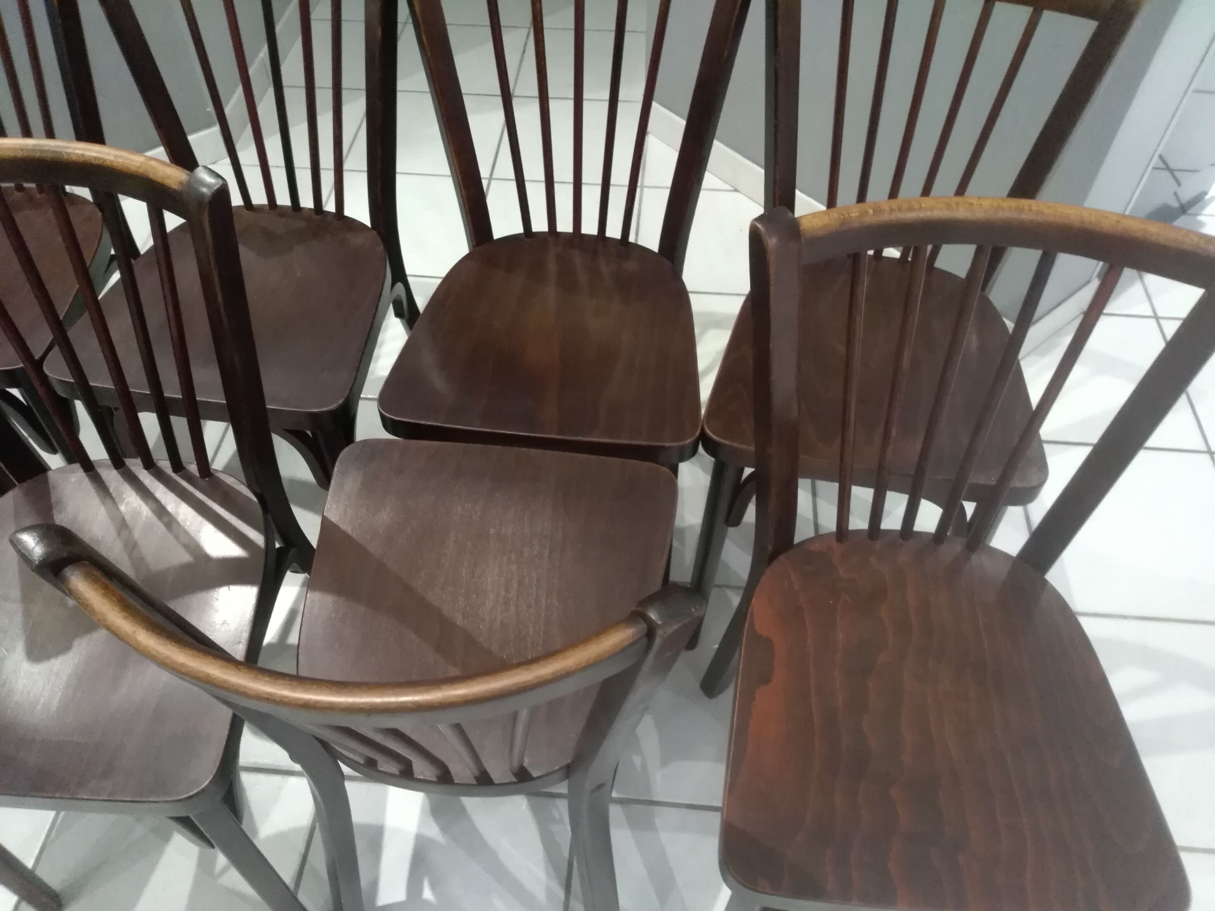 Suite of 8 chairs by Bistrot Baumann 1968