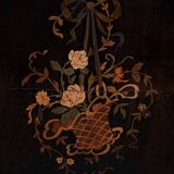 Showcase in precious wood marquetry, Louis XV Transition style.