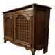 curved wooden buffet with double secret compartment in Louis XV style made of oak