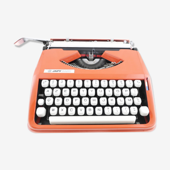 Machine à écrire japy baby orange hermes cursive