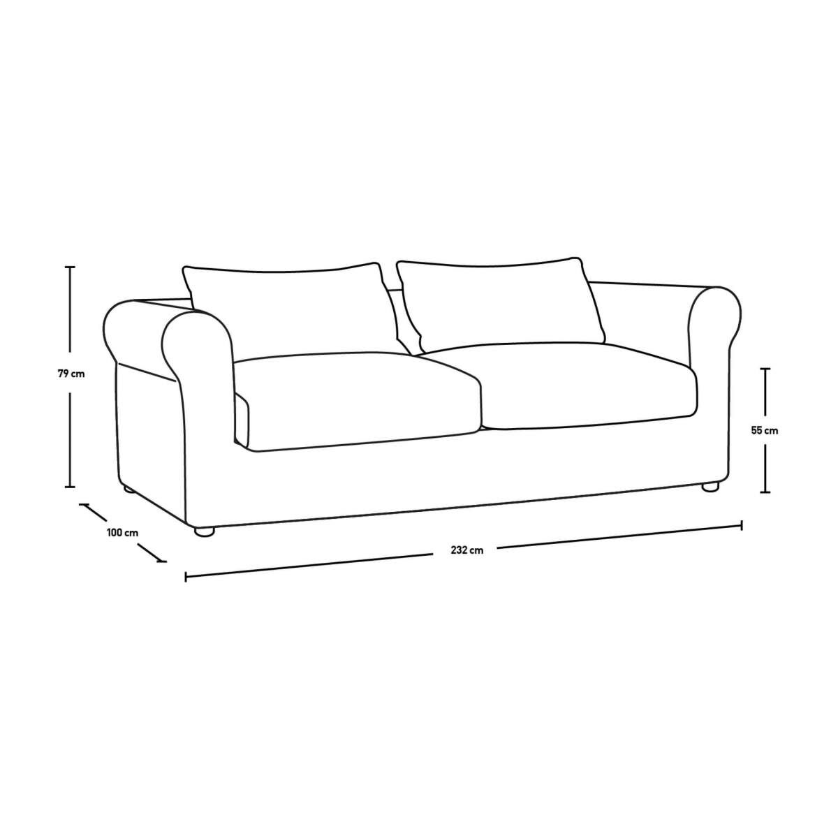 Louis Velvet Eggplant sofa 3-seater Habitat