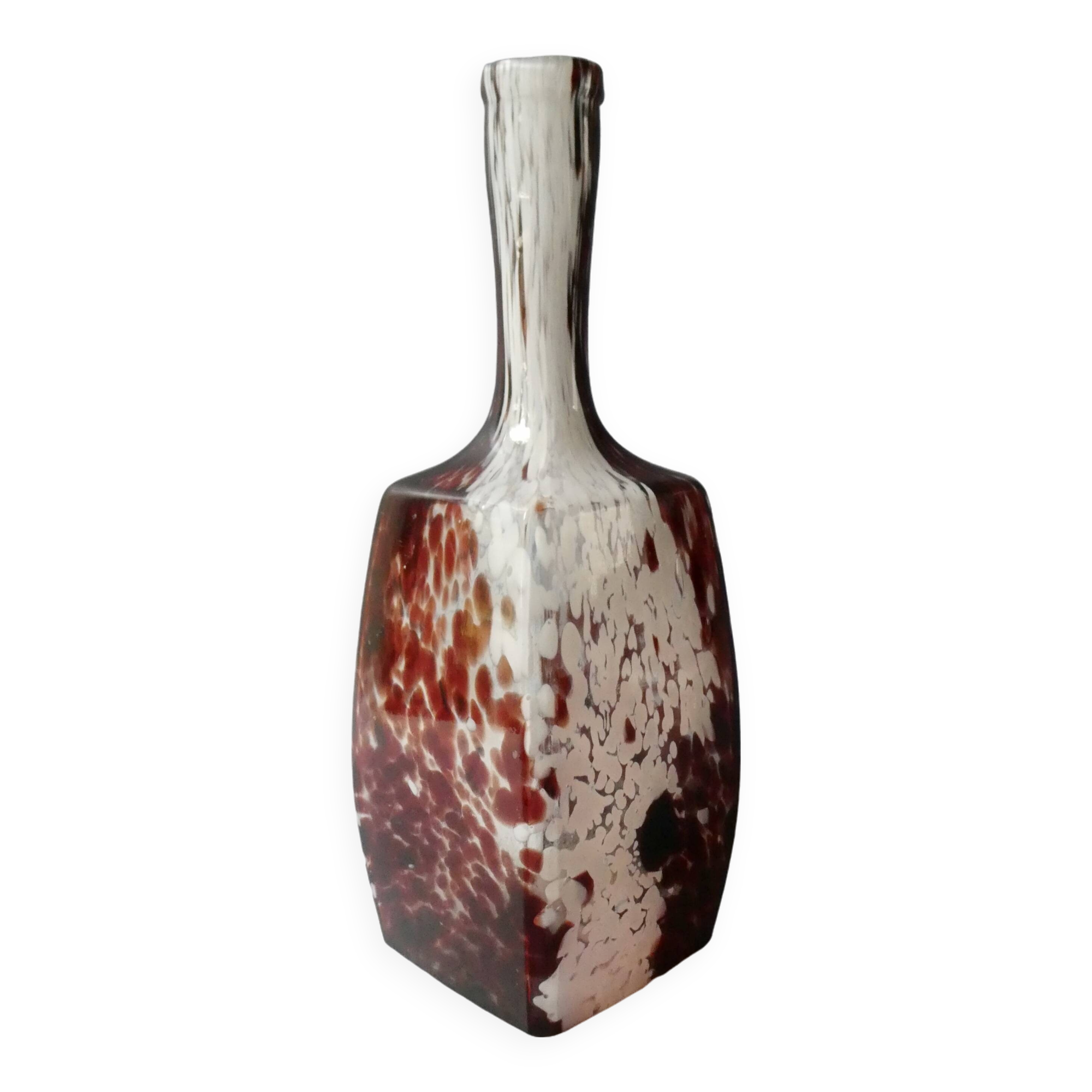 Blown glass bottle vase, Clichy glassworks