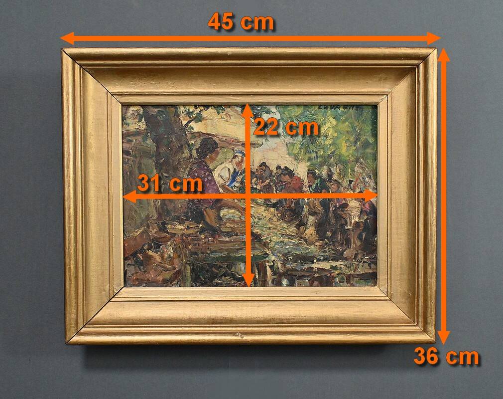 Painting “The Market” by Laurens – Early 20th century