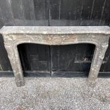 Fireplace louis xv in grey marble of the ardennes late eighteenth century