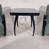 H 269 Lounge Chairs, table and poufs by Jindřich Halabala for Up Zavody, 1940s, Set of 5