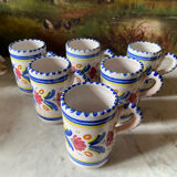 6 ceramic cups signed hc