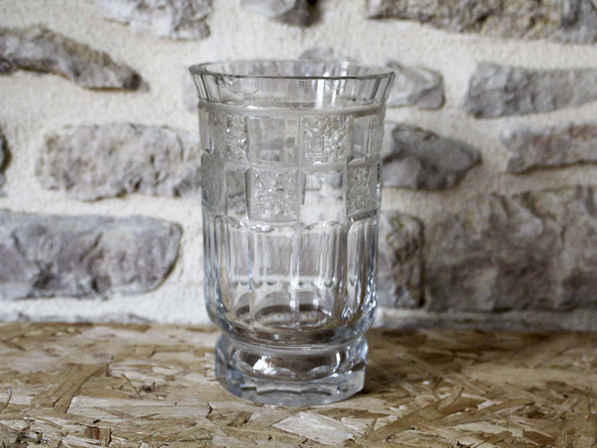 Cut crystal vase by A. Houillon (1885-1954)