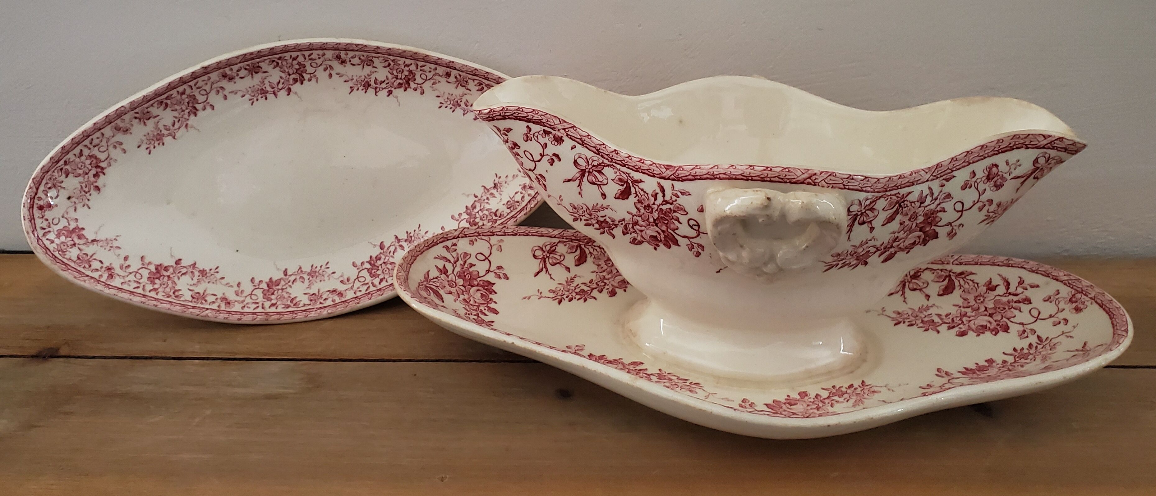 Ravier set, Gien ceramic saucière