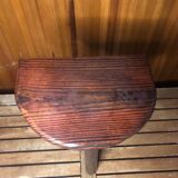 Vintage half moon wooden tripod milking stool #a580