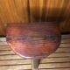 Vintage half moon wooden tripod milking stool #a580