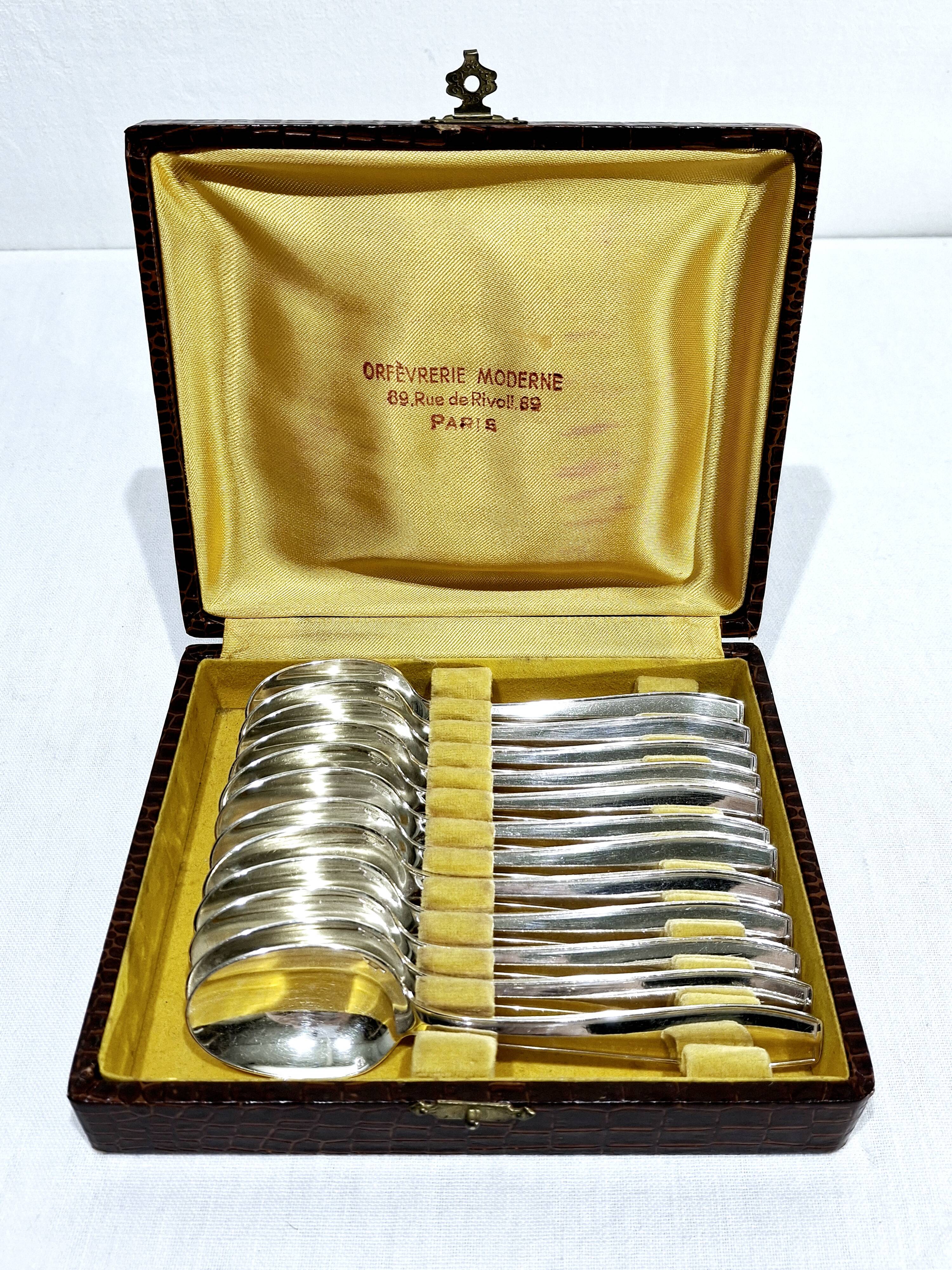Christofle - 12 coffee spoons atlas model