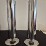 70s chrome metal vases