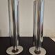 70s chrome metal vases