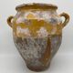 Old yellow glazed terracotta confit pot 19th century France