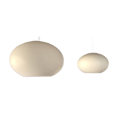 Suspension double en verre opalin Zero S33 Mario Mengotti édition Prandina