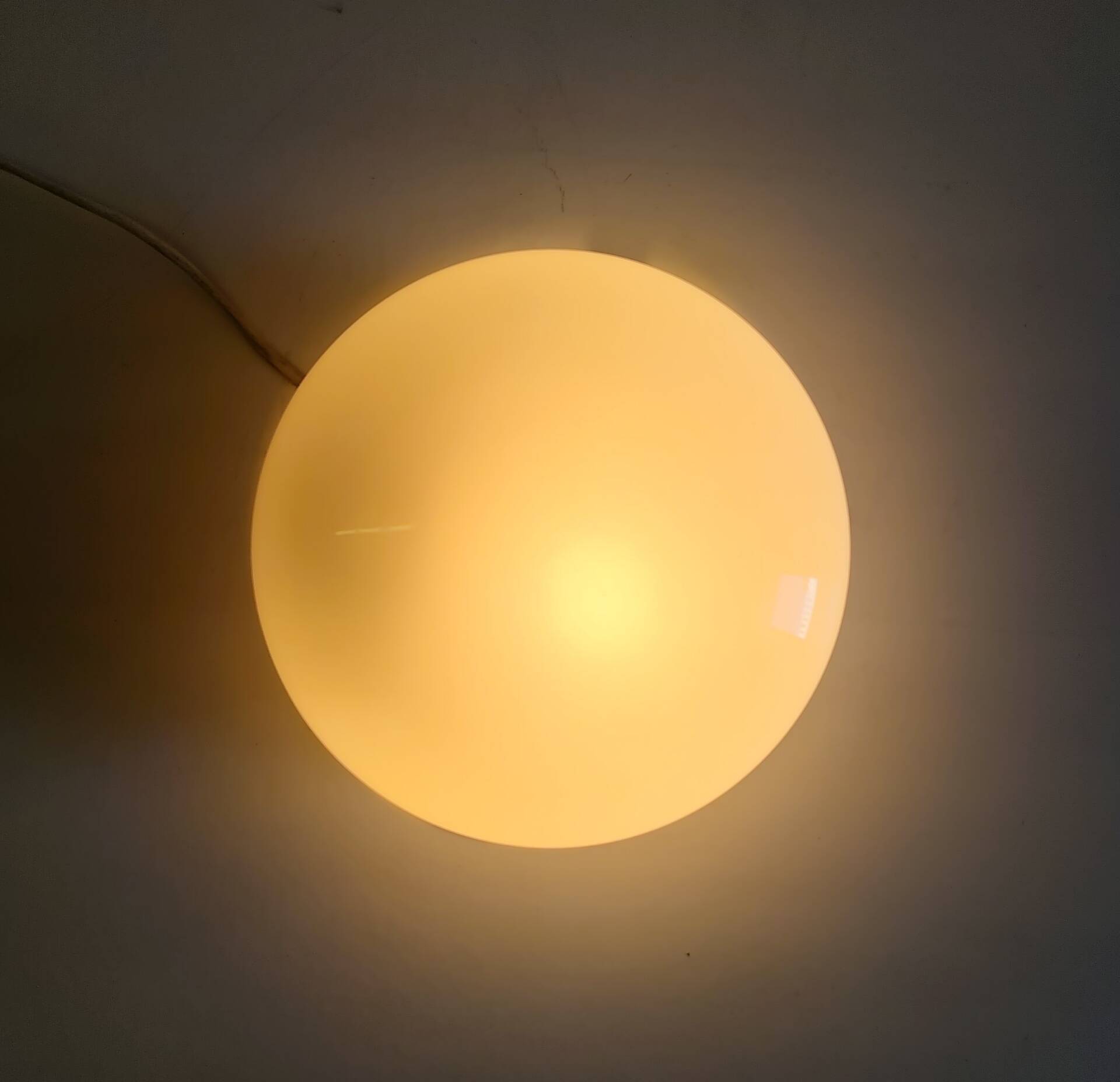 Bauhaus ceiling light or wall lamp with opaline globe and chrome metal - mid 20th century.