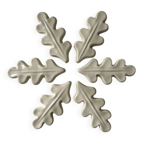 Lot de 6 porte couteaux feuille de chêne
