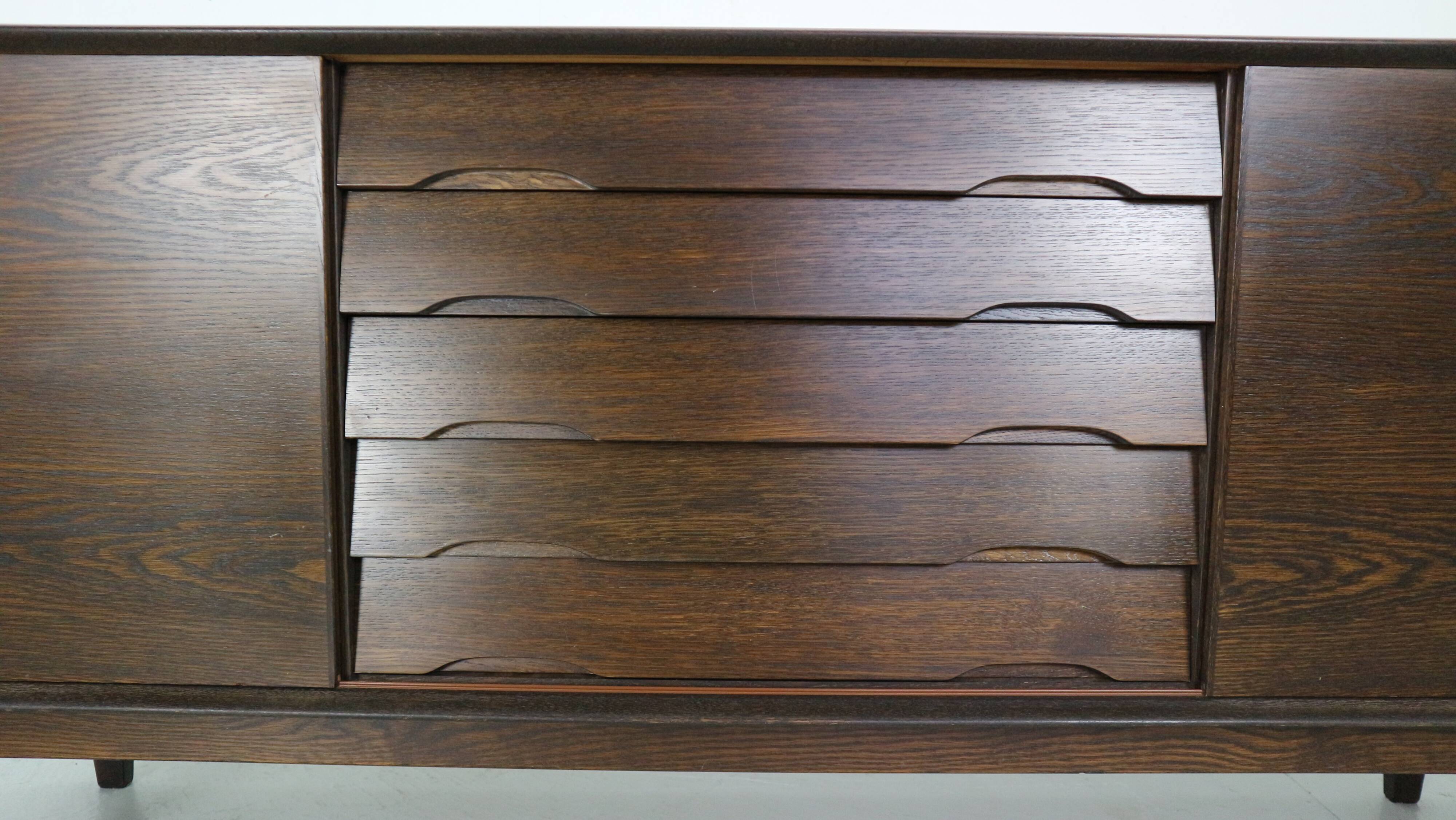 Skovby Møbelfabrik Darkened Oak Sideboard "Model 65", 1960 Denmark
